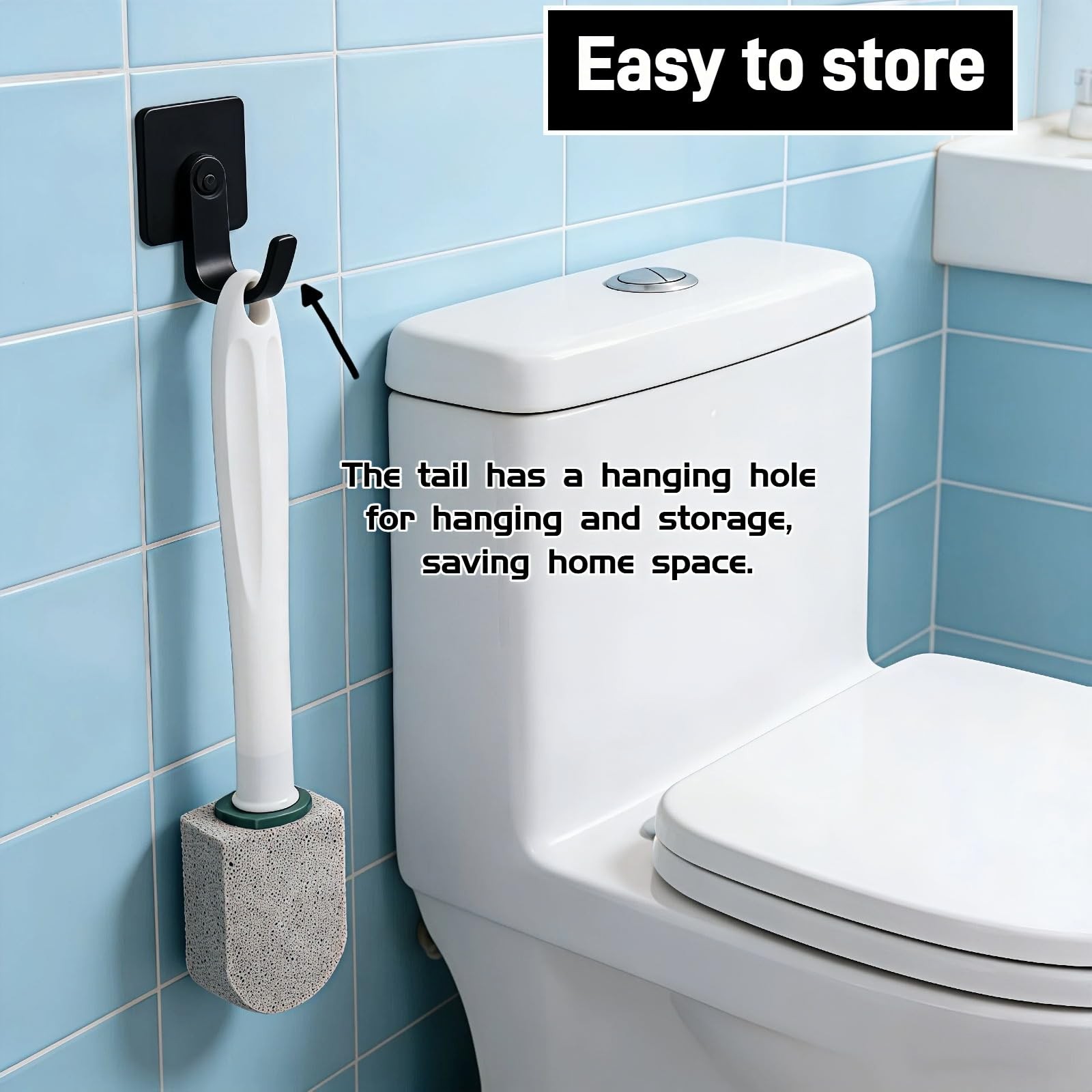 yayaboqu Pumice Stone Toilet Bowl Cleaner with Long Handle, 9.65 Inch, Includ…