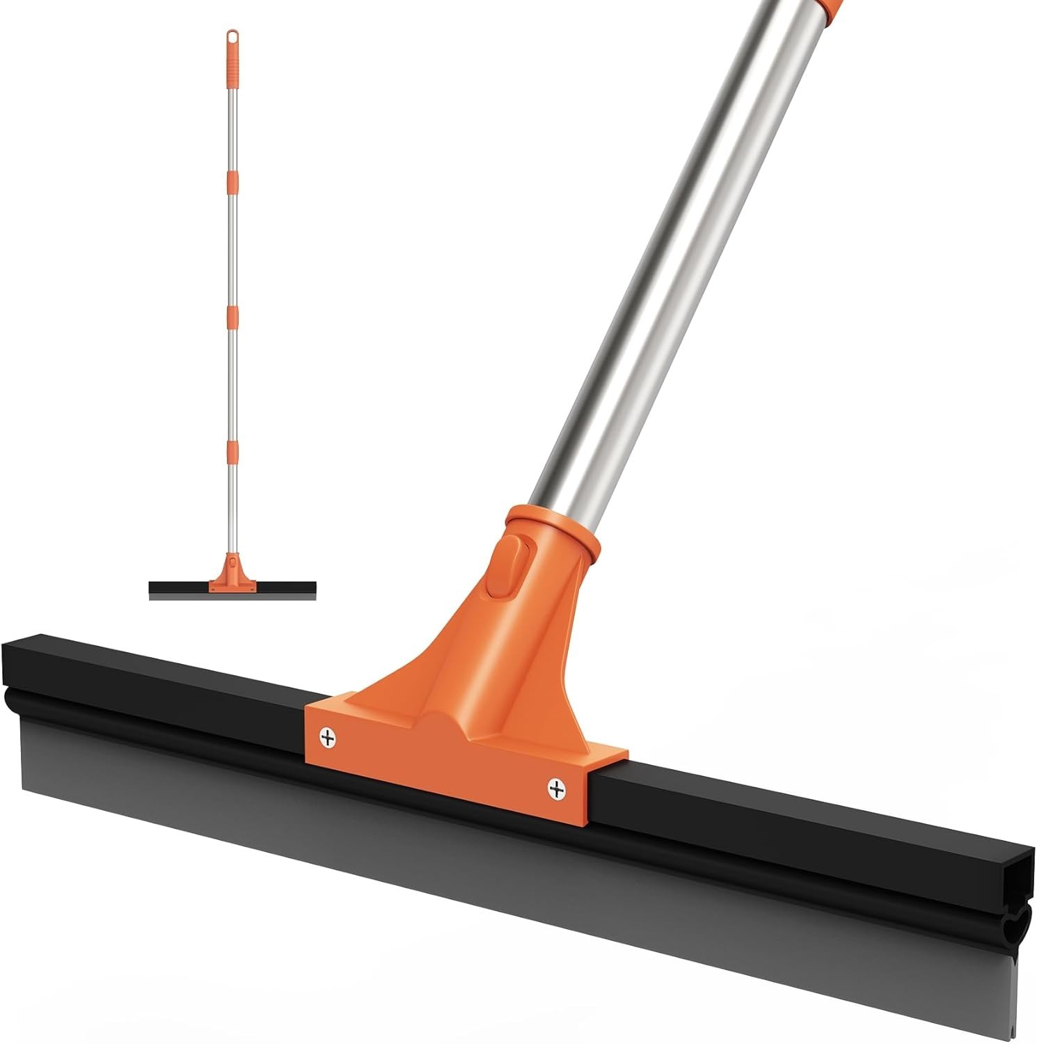 18in Floor Squeegee Heavy Duty Rubber Broom 62in Handle Window Shower Cleaner