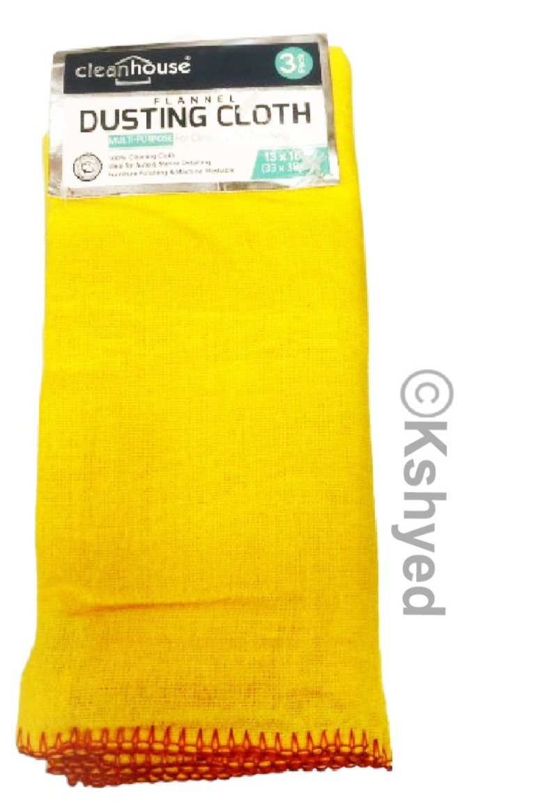 6 PCS (2 Pack) 100% Pure Cotton Yellow Multi-Purpose Dusters Cleaning Cloths-New