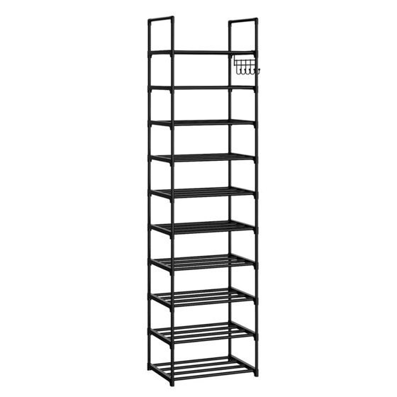 10 Tier Metal Shoes Rack, Stackable Shoe Organizer, Space-Saving Shoe Shelf Shoe