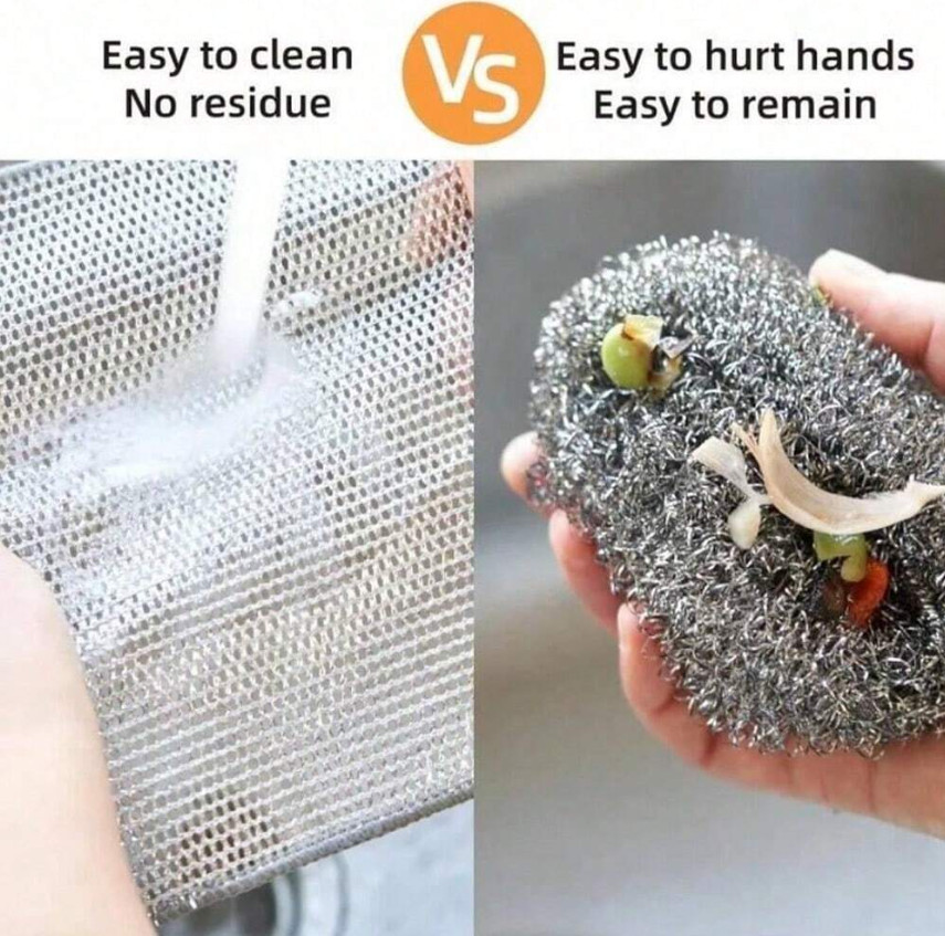20pcs Magic Double-Sided Steel Wire Cleaning Cloths for Dishes & Pots-NEW