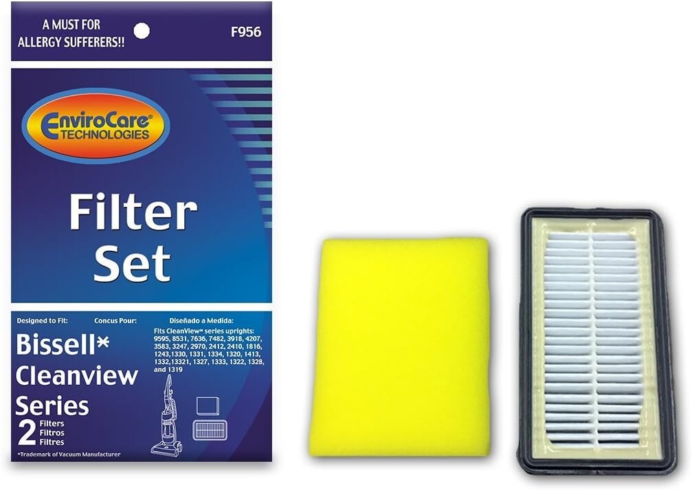 Bissell 9595 Cleanview Vacuum Foam & Hepa Filter Set Envirocare Part F956