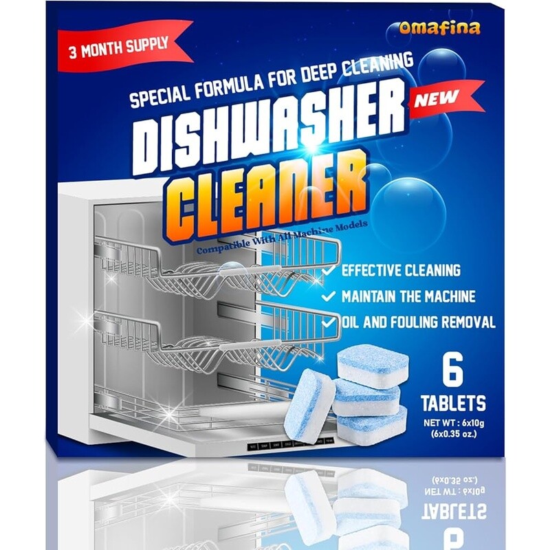 Dishwasher Cleaner Tablets 6ct Limescale Remover & Deodorizer Deep Cleaning New