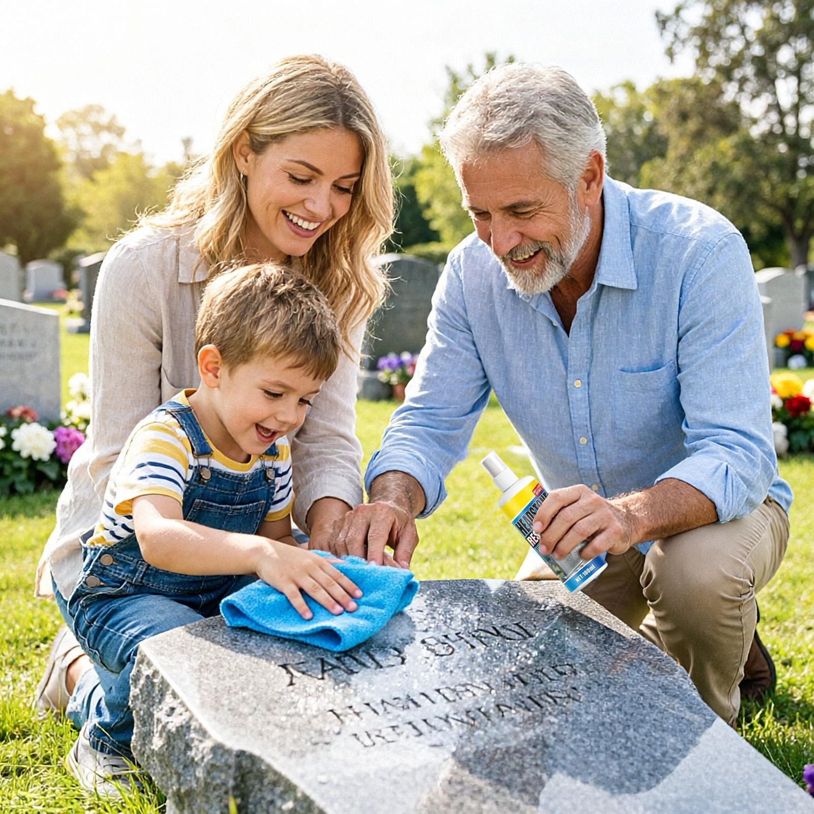 Headstone Restoration&Cleaning Spray,Stone Cleaner Gravestone Cleaning Kit