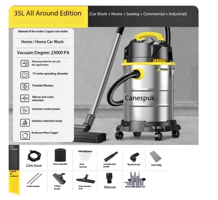 Vacuum Cleaner, Industrial, Household, Car Wash, Cleaning, High Power.