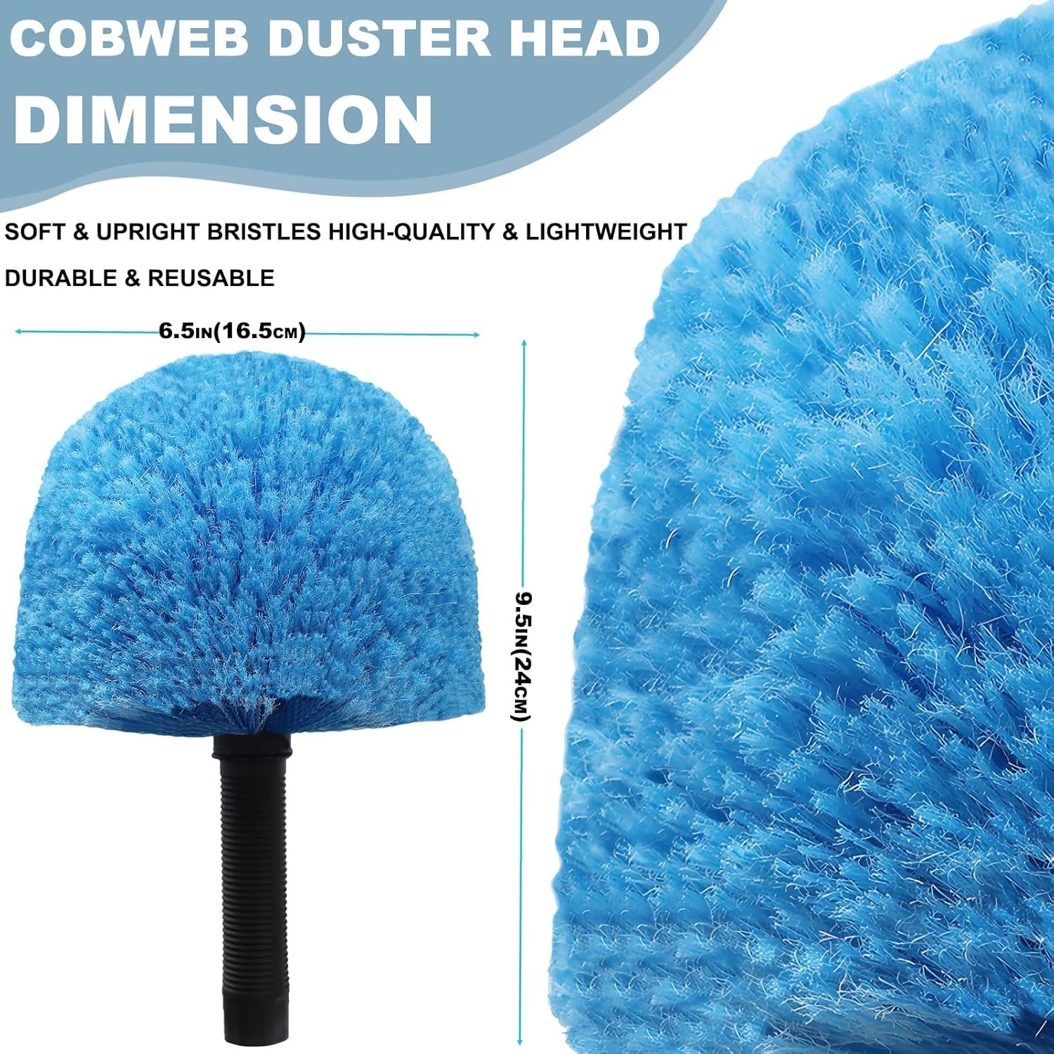2 Pack Robust Cobweb Duster Head Brush – Superior Twist-On Web Cleaning Tool – S