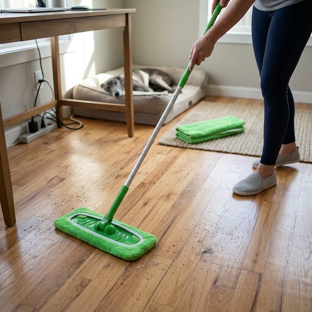 8 Pack Green Microfiber Mop Head Replacement Covers for Floor Cleaning