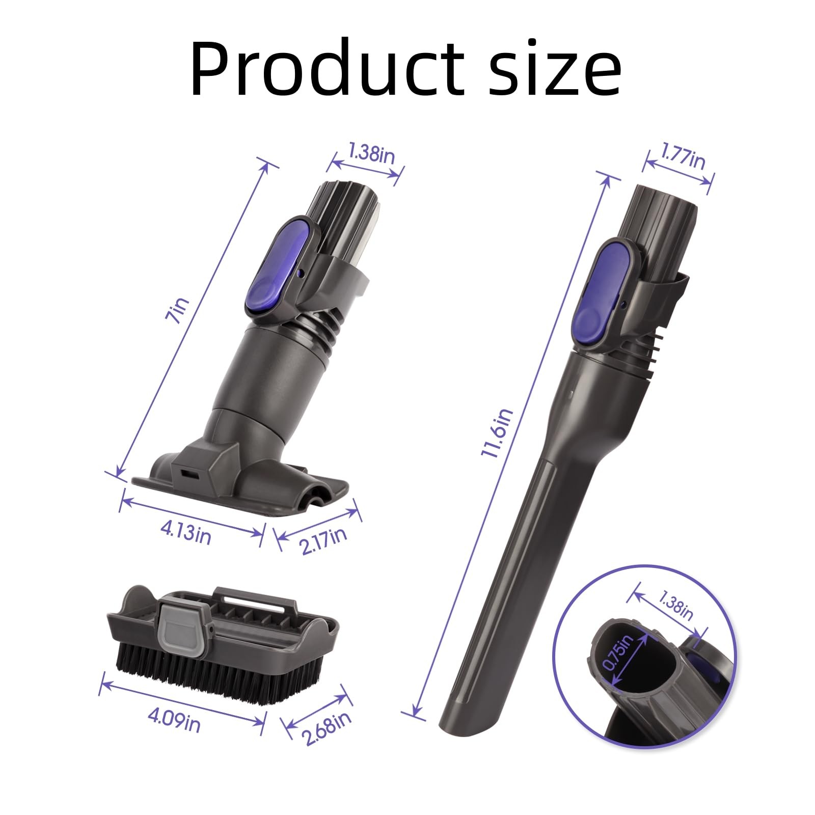 IX141 Vacuum Crevice Tool Brush Replacement Parts Compatible with Shark Pet C…