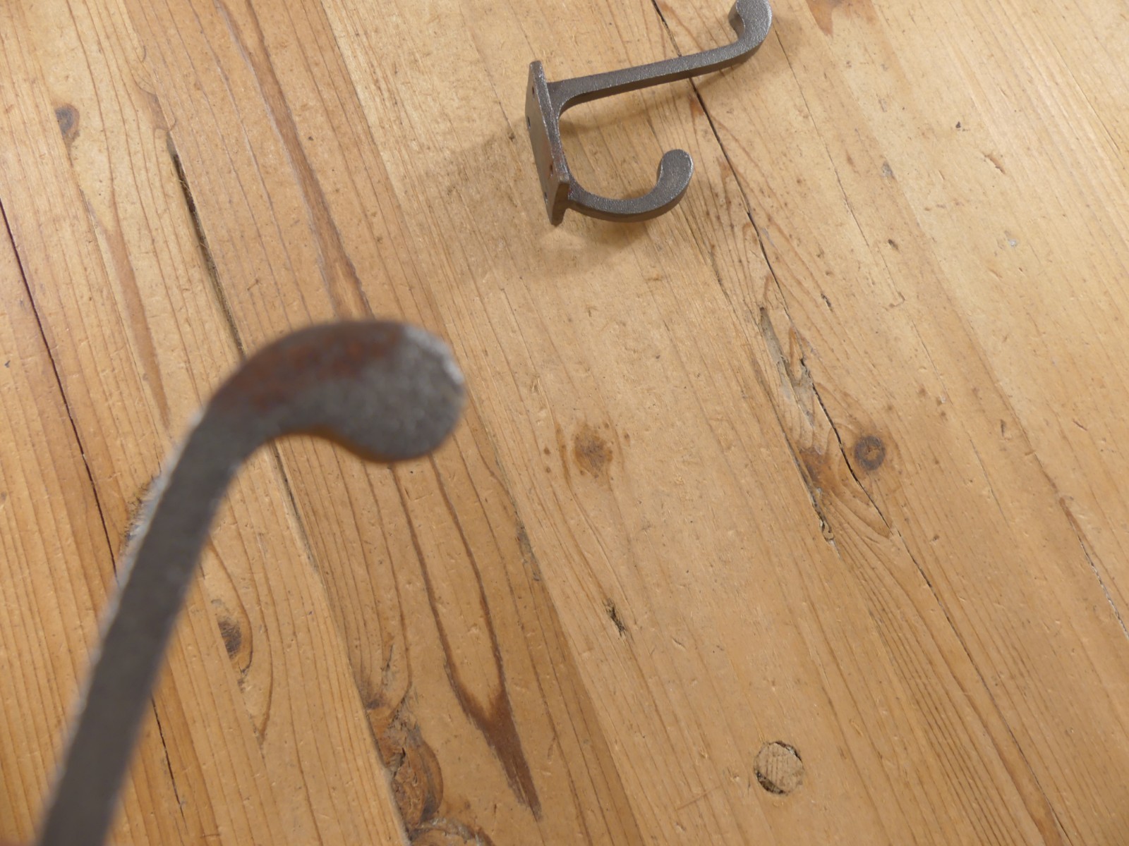 2 Metal Hooks *Some Rust* Coat Hat Rack Heavy Duty 3 1/2″ Iron Storage