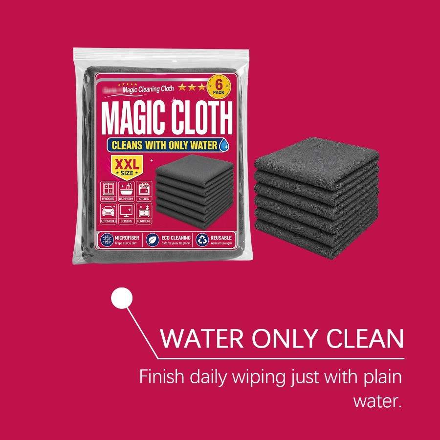 5x Genie Magic Cleaning Cloth 6-Pack,Microfiber Cleaning Cloths,Reusable ~20%OFF