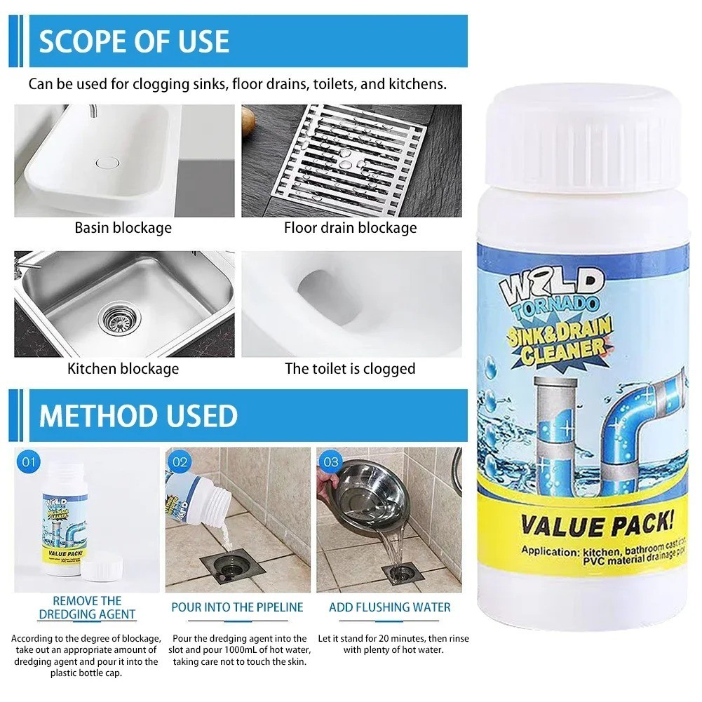1/2/3/4 PCS Wild Sink and Drain Cleaner, Wild Tornado Sink And Drain Cleaner