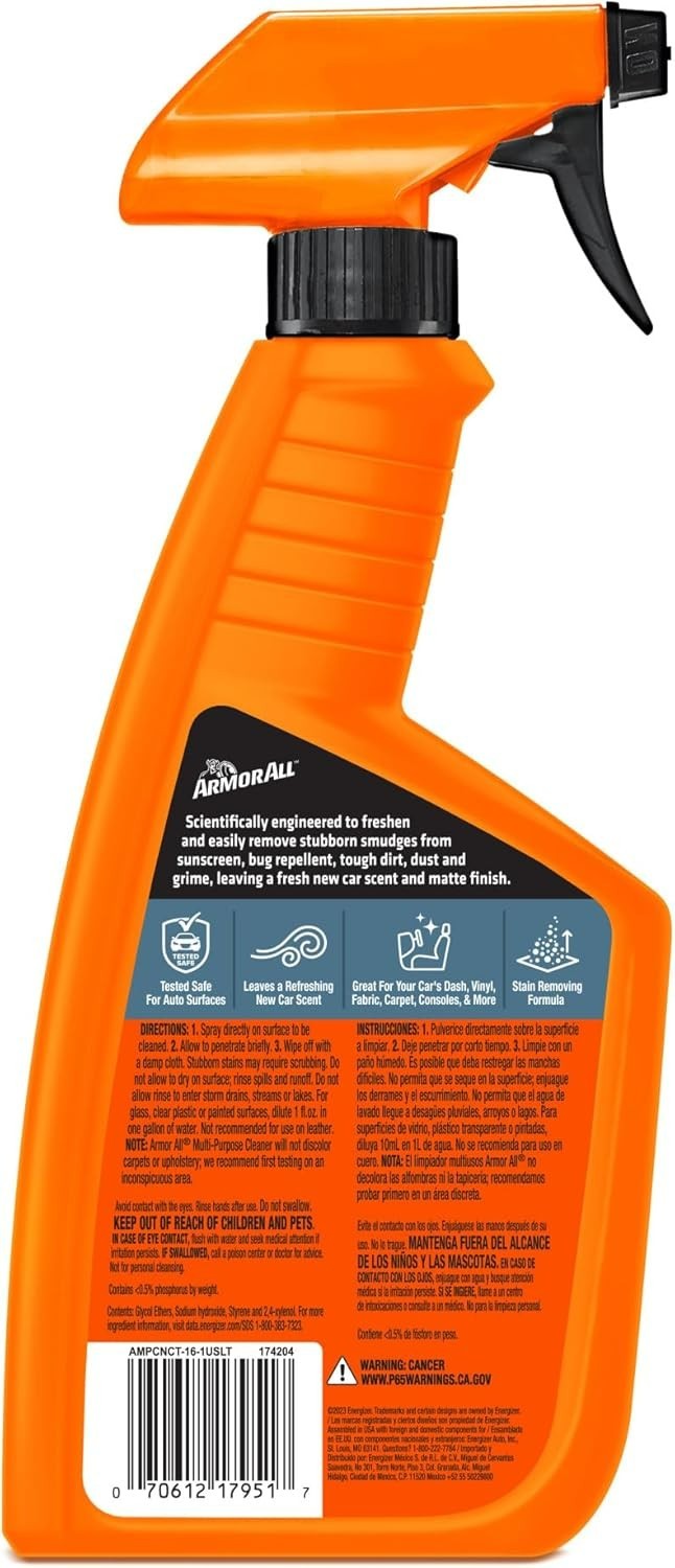 Multi-Purpose Car Cleaner Spray, New Car Scent, 16 Fl Oz | Interior car clean…
