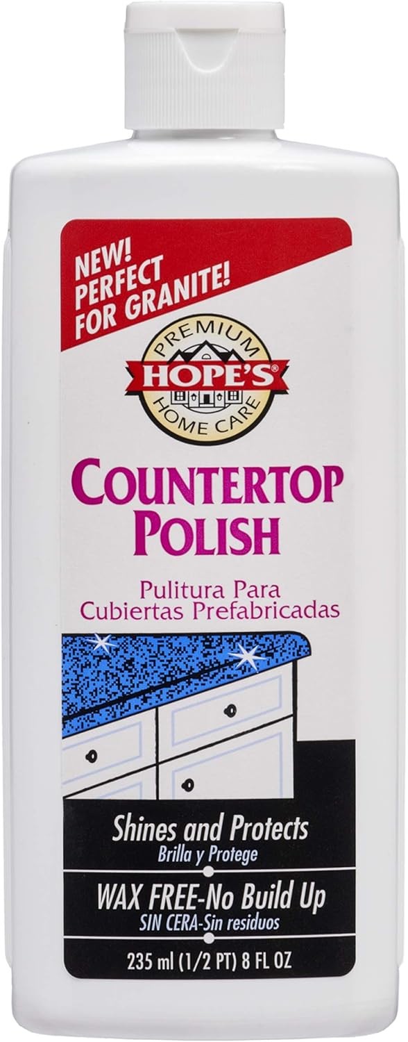 HOPE’S Countertop Restoration Polish – Shines and Protects with 8 Fl Oz, Pack 1