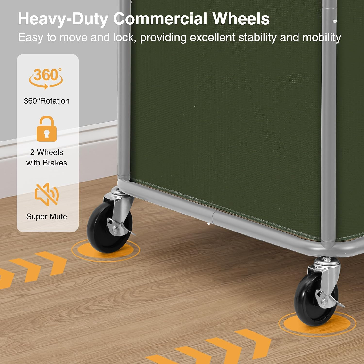 Commercial Laundry Cart with Lockable Wheels, Large 420L Industrial