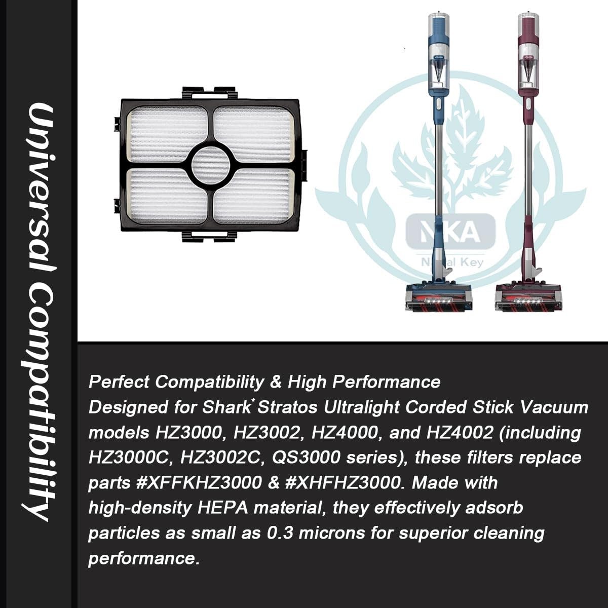 HZ3002 Vacuum Filters Replacement for Shark Stratos Ultralight Corded Stick