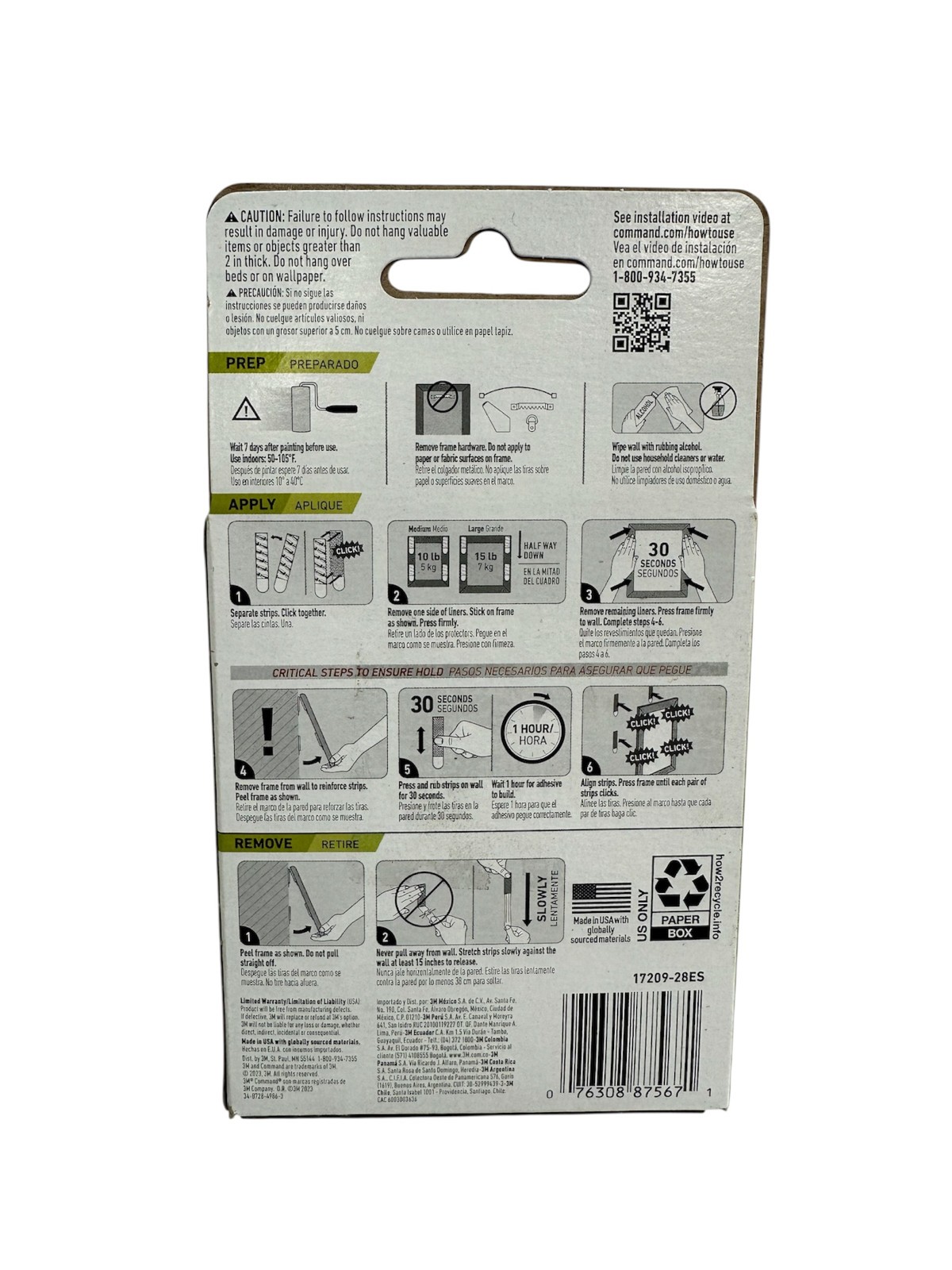 3M Command 15lbs & 10lbs Large and Medium Picture Hanging Strips, 28 Assorted