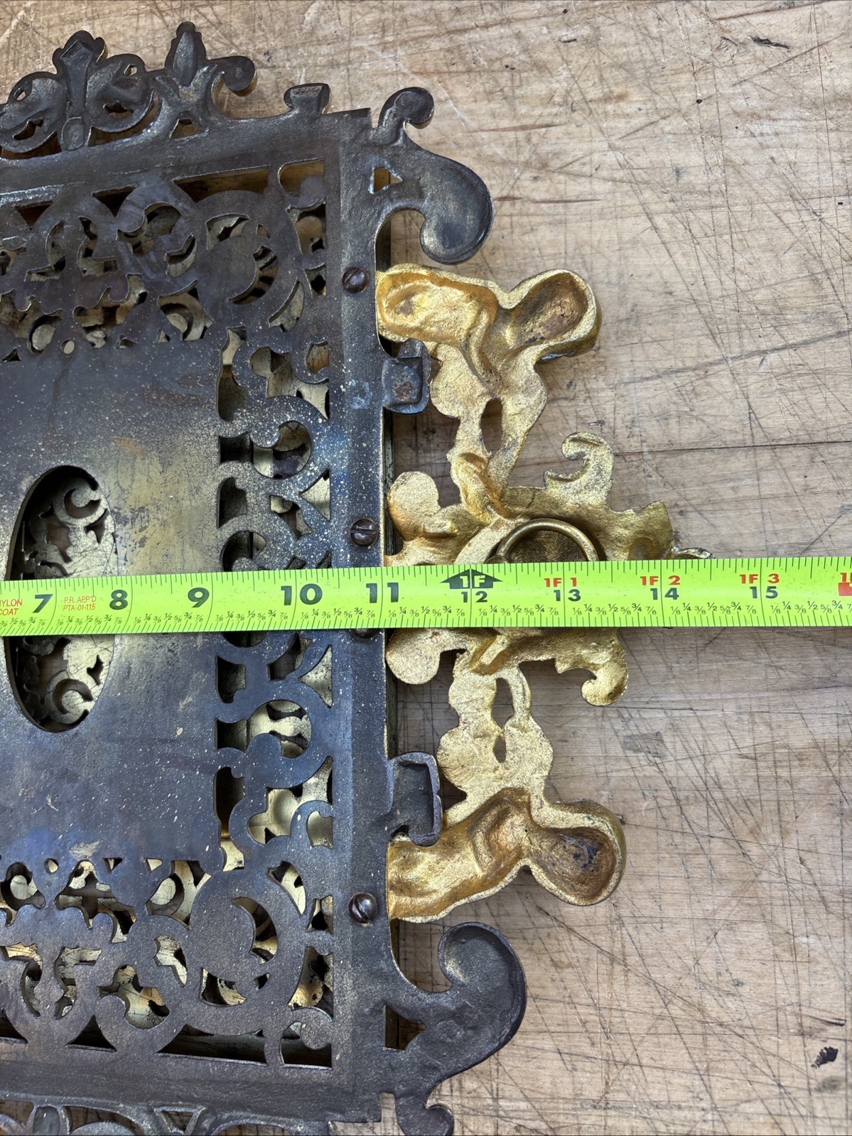 Antique Ornate Renaissance Design Solid Brass Wall Mounted Mail/ Magazine Holder