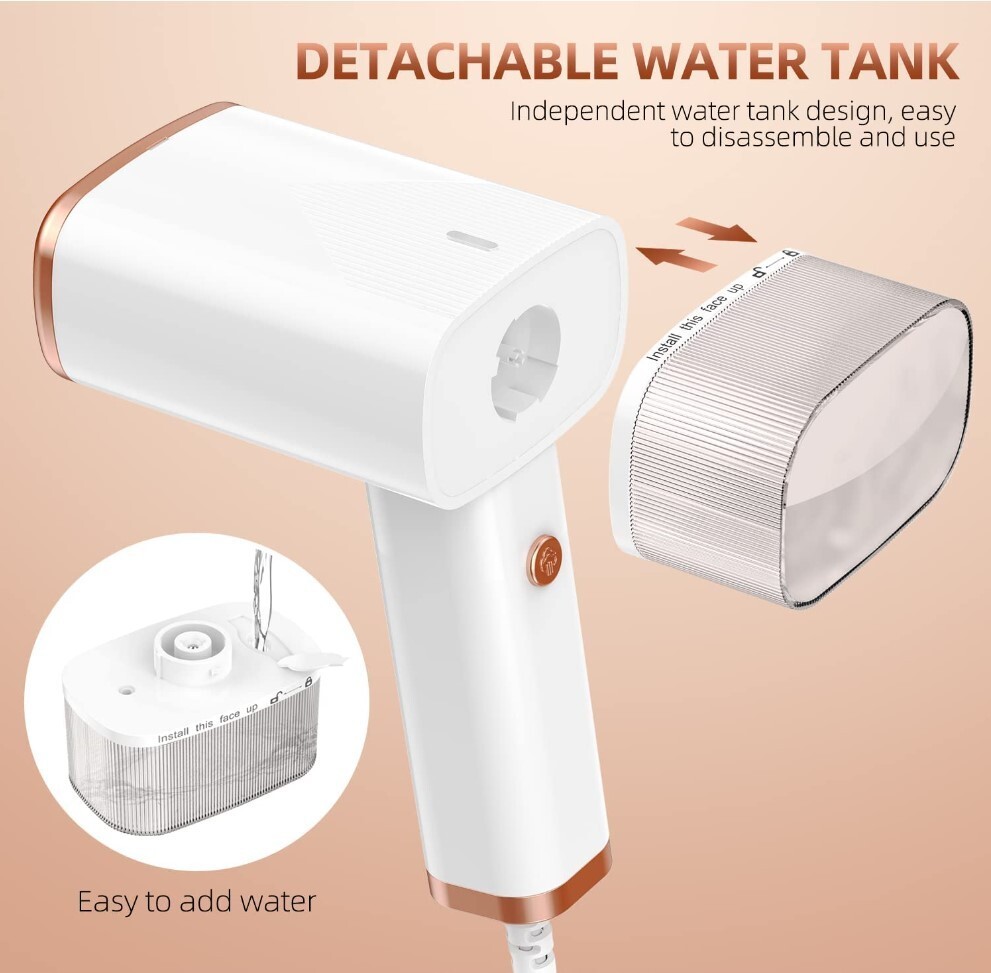 Foldable Handheld Clothing Steamer to Remove Wrinkles, Travel Size, 1200W, 110V