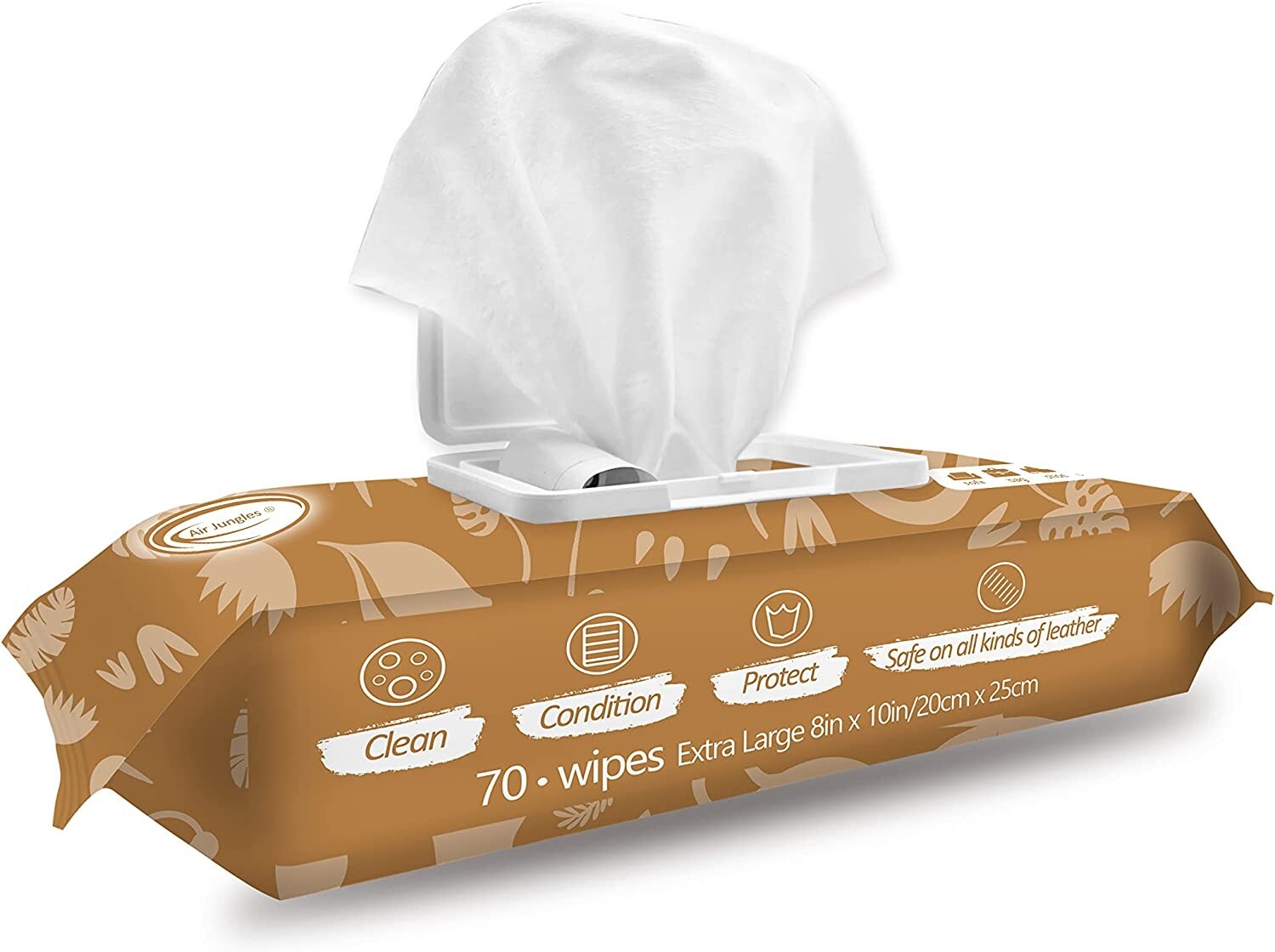 Air Jungles 3in1 Leather Cleaner Wipes 70 Count (Pack of 1)