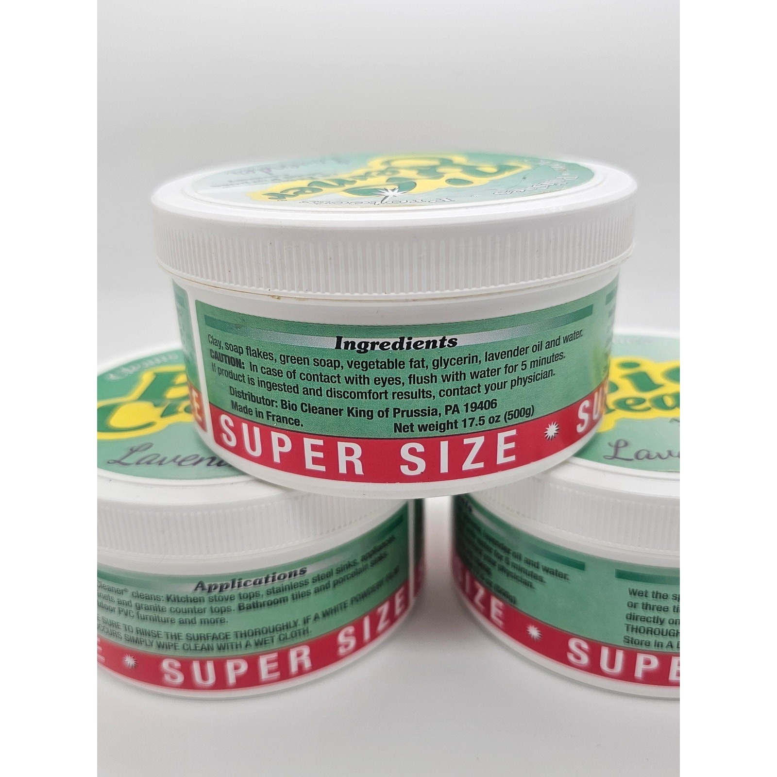 3 Containers Bio Cleaner Clay Lavender Multi-Purpose Cleaner 17.5 oz Super Size
