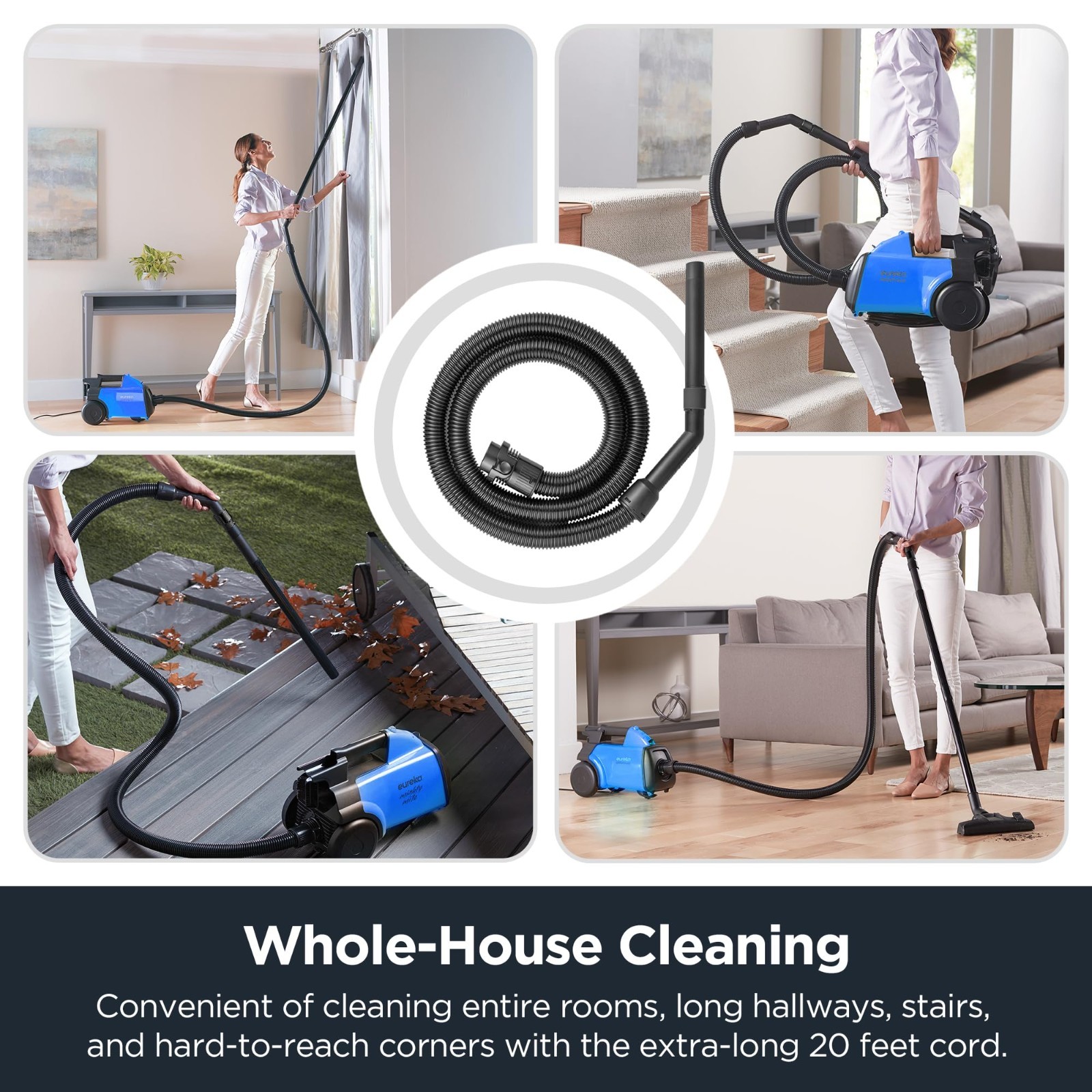 Bagged Canister Vacuum Cleaner – Lightweight, Powerful Suction for Home & Pets,