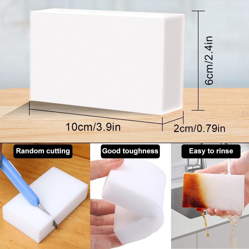 50 Eco-Friendly Melamine Sponges – Versatile Cleaning Solution for Every Surface