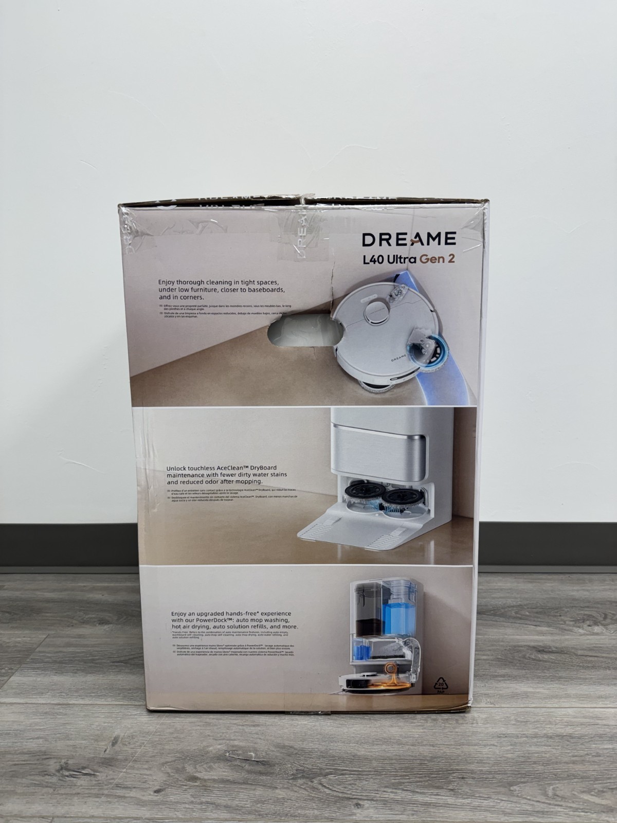 DREAME L40 Ultra Gen 2 Robot Vacuum 25kPa Suction – White – Open Box Condition