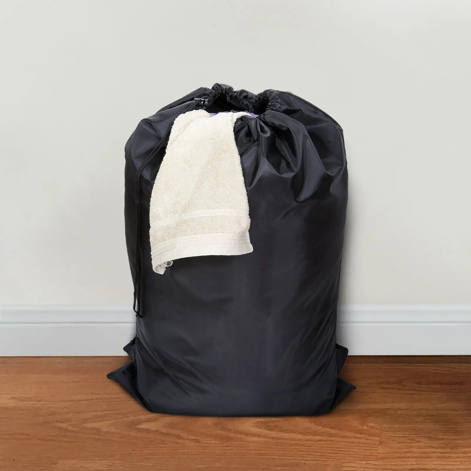 Large Drawstring Black 36*24inch Backpack Heavy Duty Washing Clothes Laundry Bag