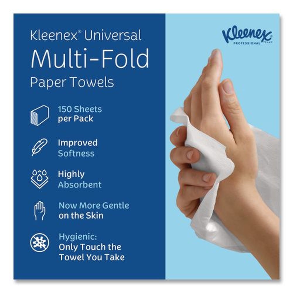 Kleenex 02046 9.2″ x 9.4″ Multi-Fold Paper Towels – White (150/PK, 8 PK/CT) New