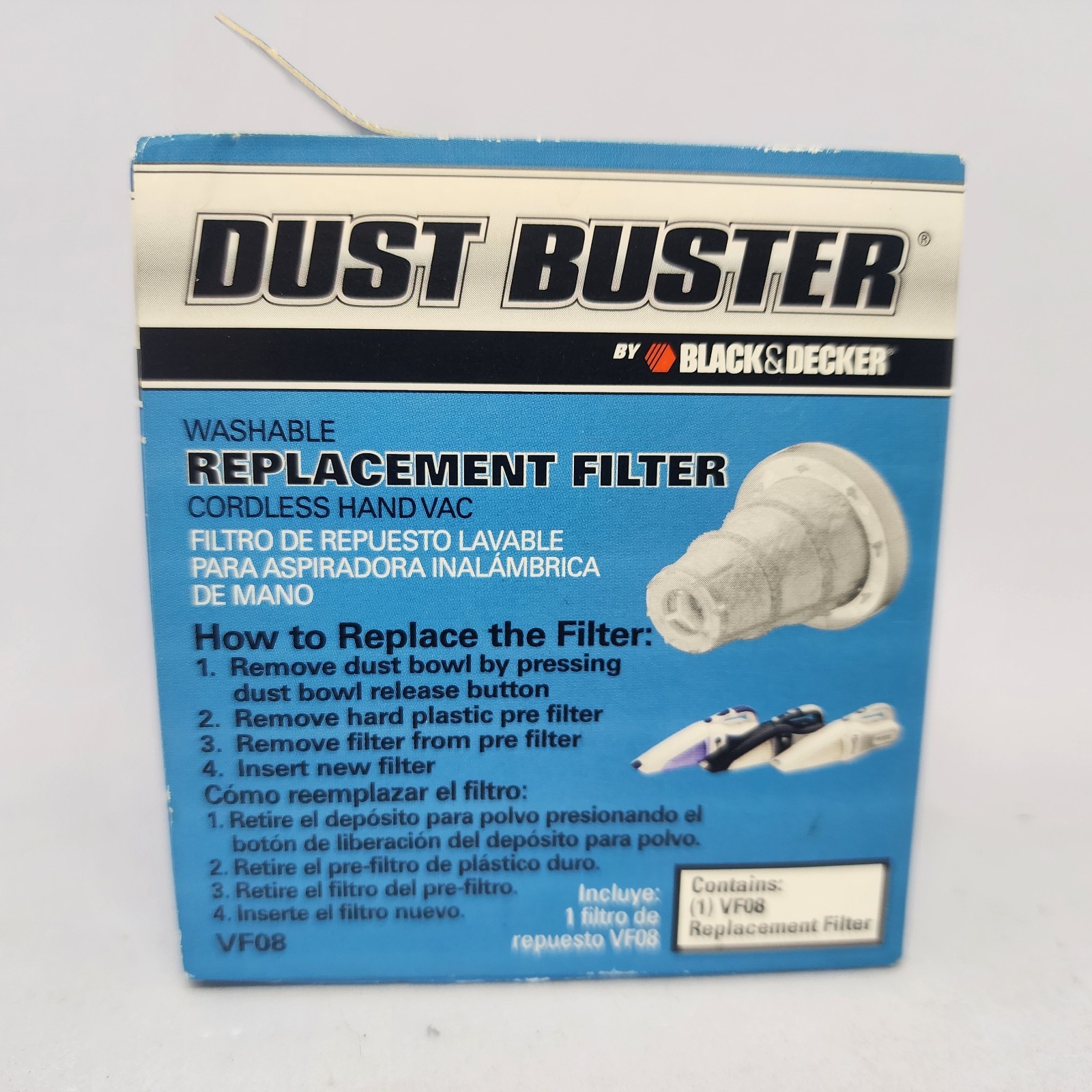 Dust Buster Washable Filter VF08 Replacement Cordless Hand Vac Black Decker NEW