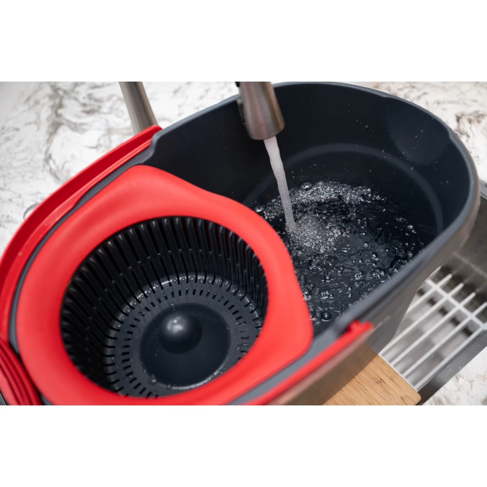 (2 Total Refills) O-Cedar EasyWring Microfiber Spin Mop & Bucket System- New
