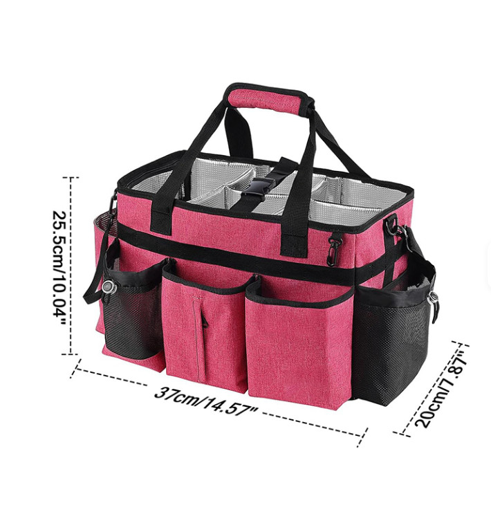 Heavy-Duty Caddy Bag wid Free spray bottle & Towls,Shoulder strap,waist belt.Red