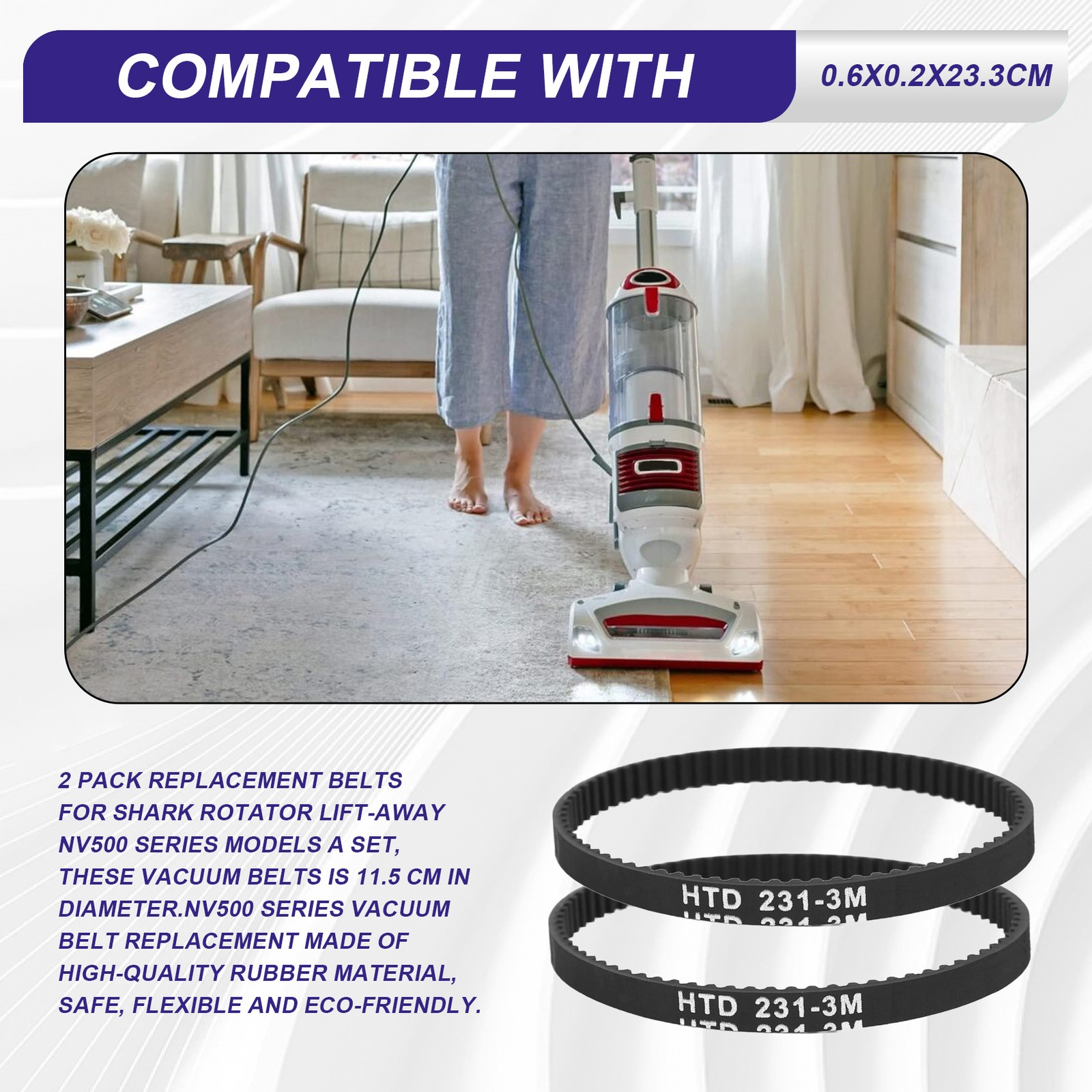 2 Pack Replacement Belts for NV501, NV502, NV503, NV505, NV500W the7787