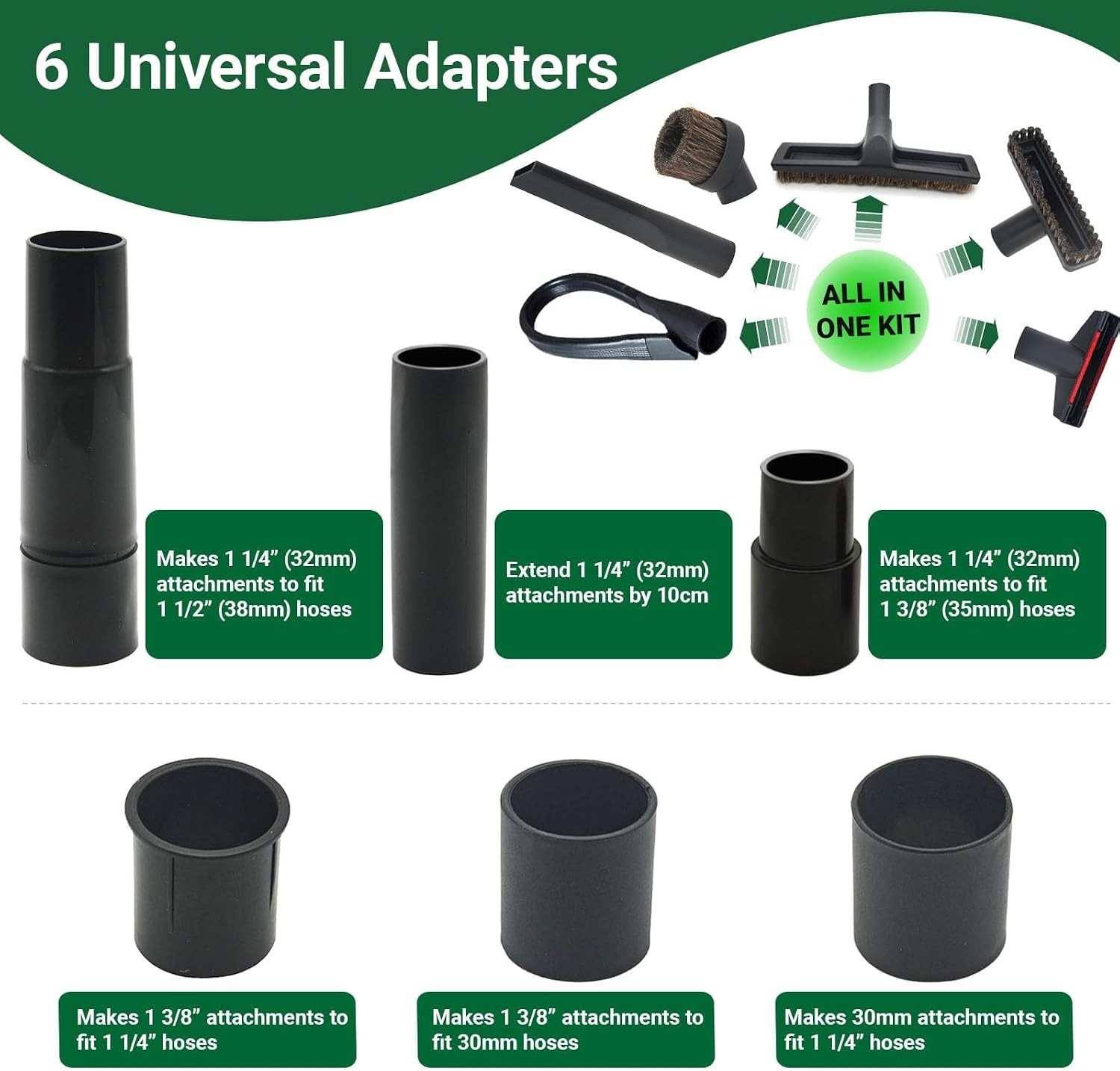 Universal Vacuum Attachment Brush Shop Vac Accessories All in Kit Brush Tool