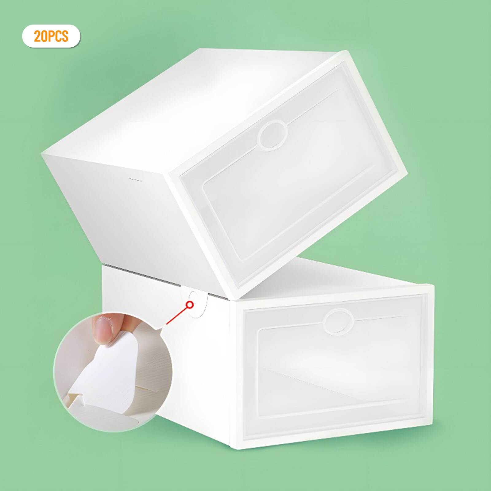 20Pcs Sneaker Display Case Organizer Stackable Shoe Storage Box Durable Plastic