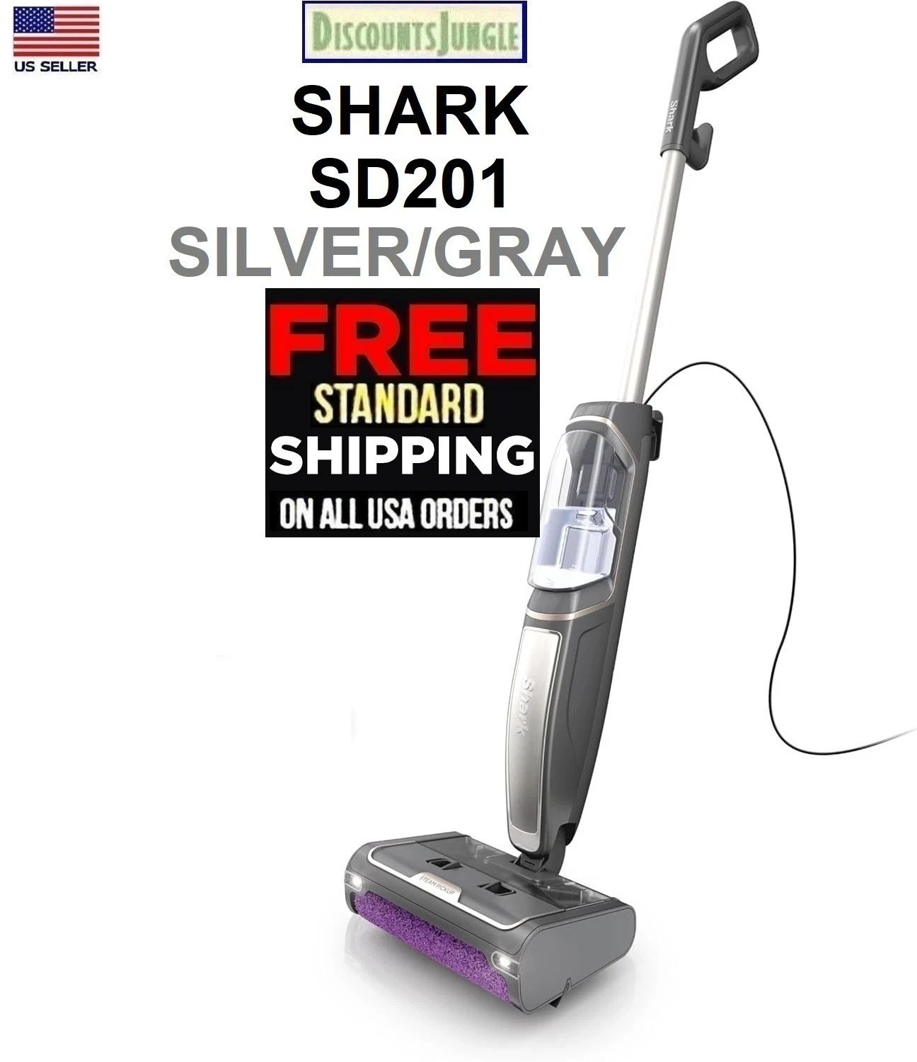 Shark SD201 Steam Pickup 3-in-1 Steam Mop Picks Up Debris Deep Scrubs Cleaner