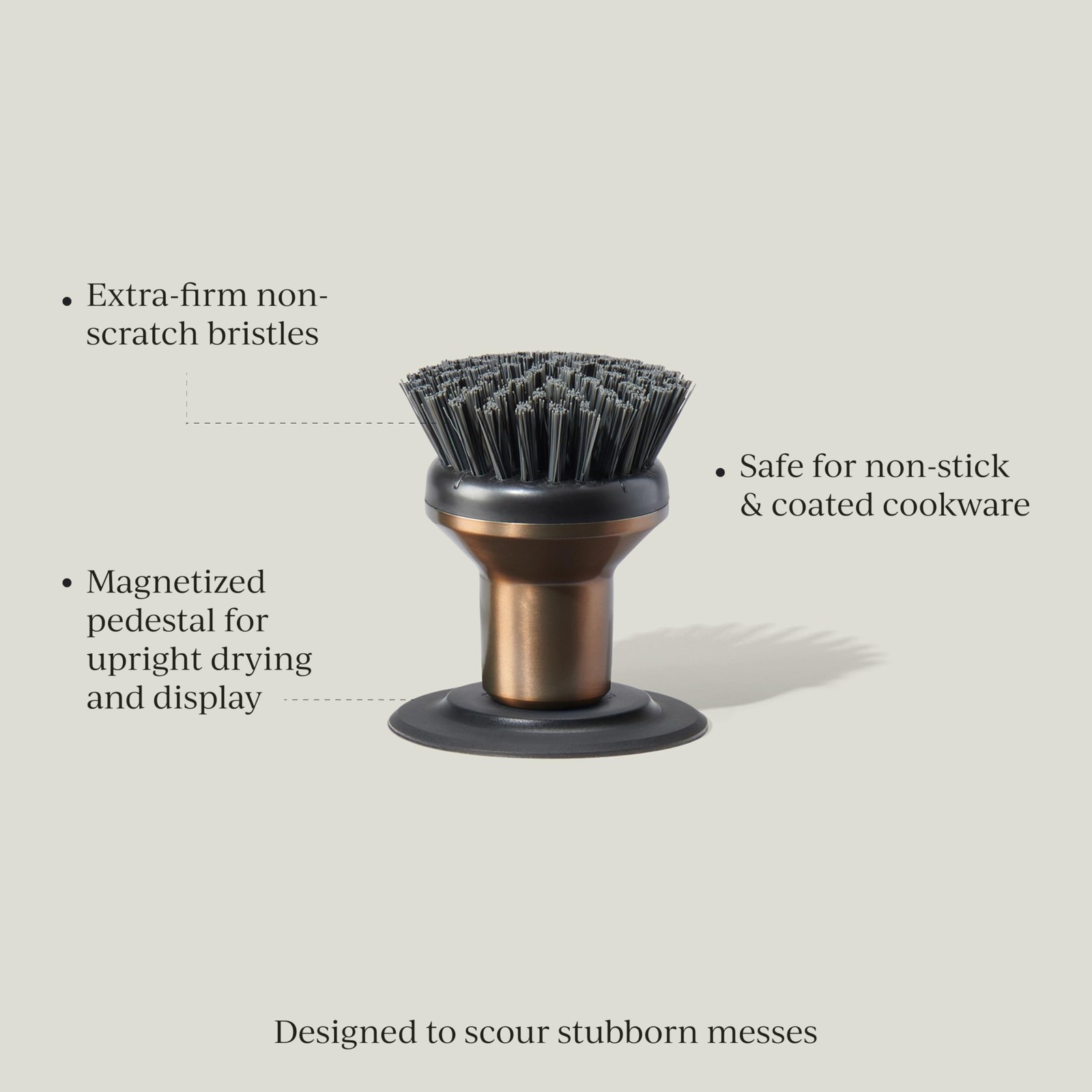 Curio Home Goods Ionic Palm Brush, Magnetized to Stand One Size, Bronze