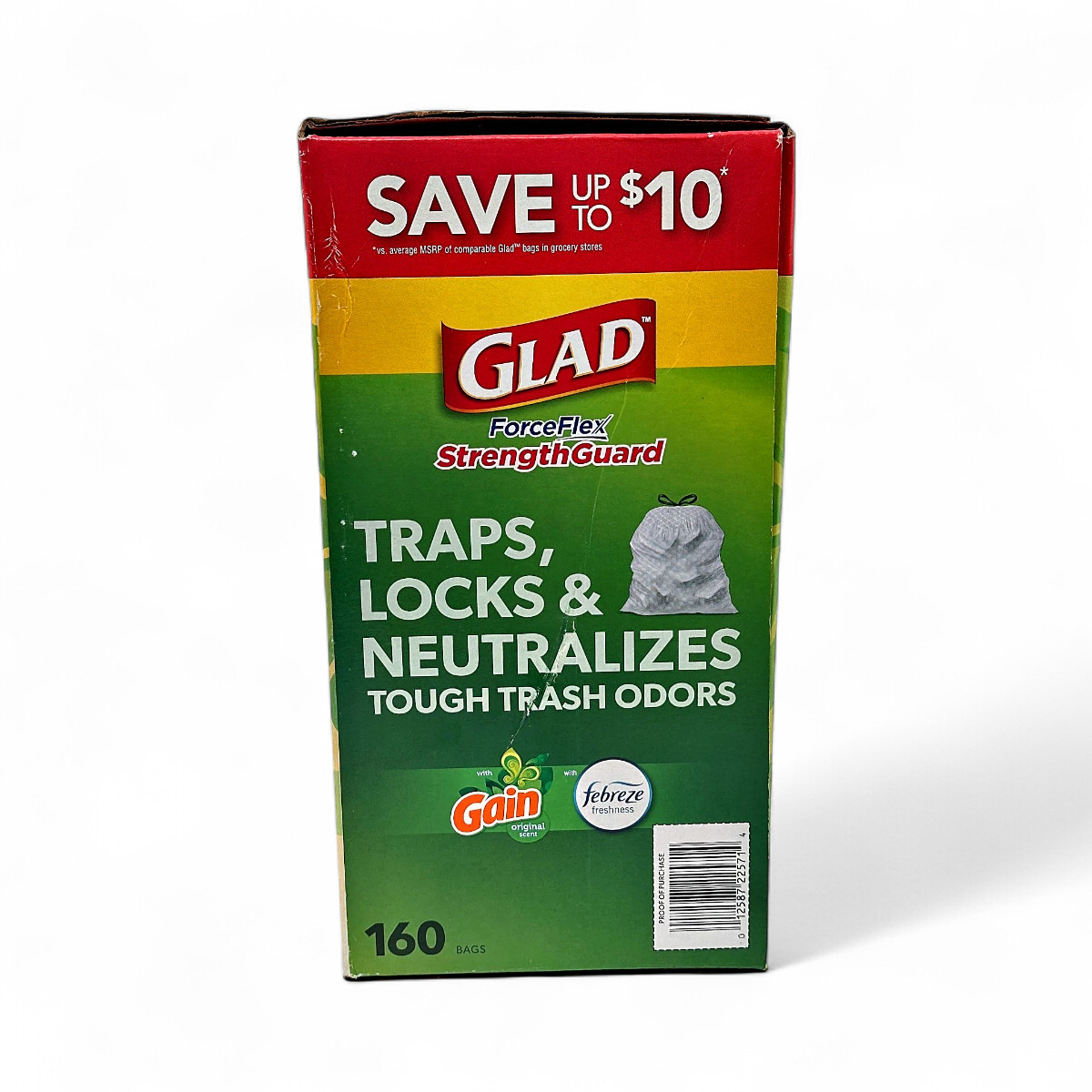 Glad ForceFlex StrengthGuard Tall Kitchen Trash Bags 160-Count – White