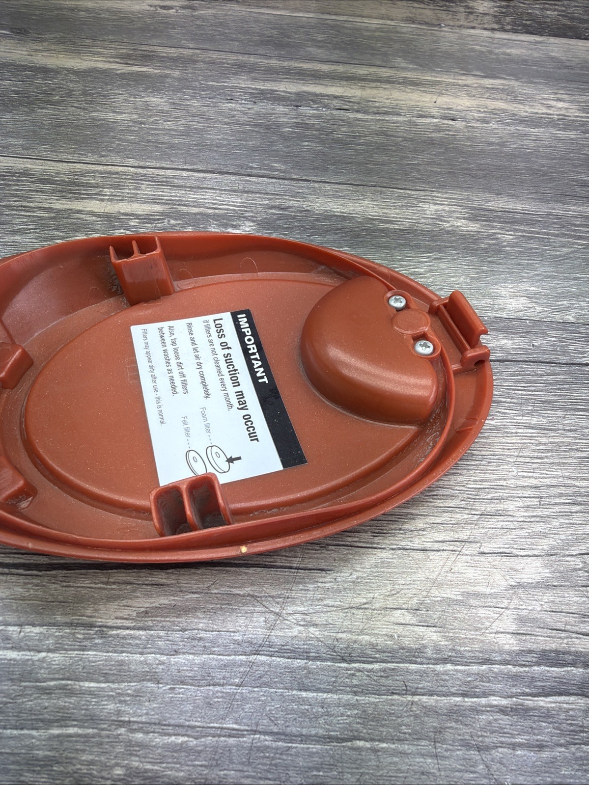 SHARK ROCKET PRE FILTER TOP COVER CAP LID HV301 HV302 HV303 Orange