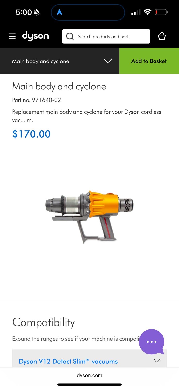 Dyson V12 Detect Slim Absolute MAIN BODY ONLY — Functional | Attach Port DEFECT