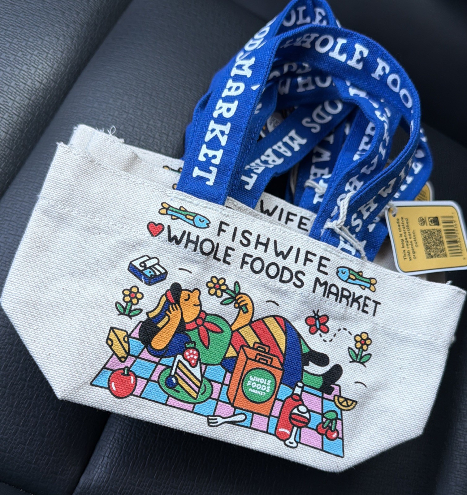 Whole Foods x Fishwife Micro Tote Bag Limited Edition 5.5″ x 4″ x 2″ NWT