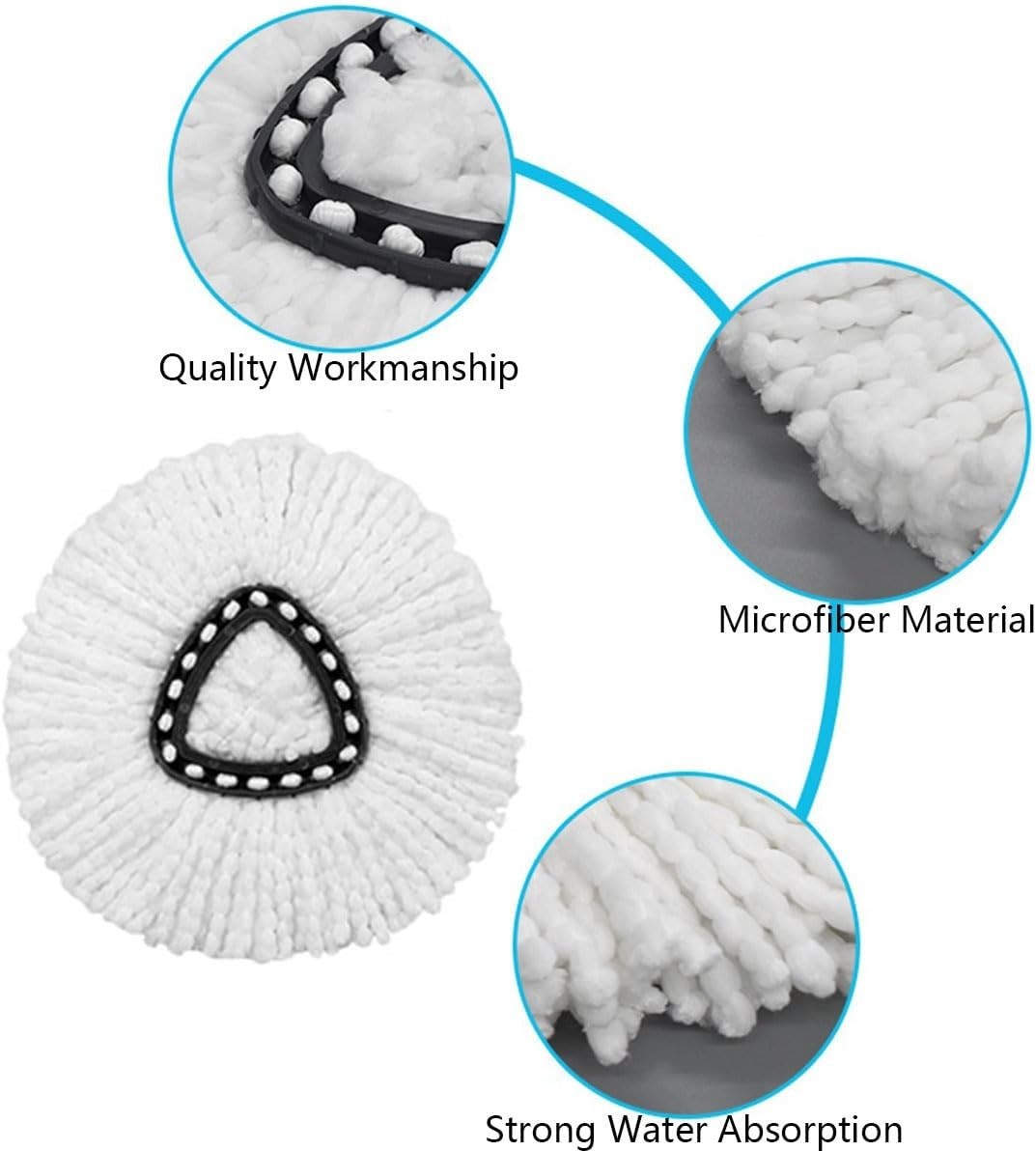 8-Pack Reusable Mop Head Replacement for O Cedar Easywring 1-Tank System, Mic…