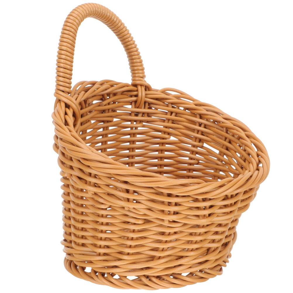 Woven Wall Storage Basket in Khaki for Kitchen Fruits Vegetables and Seasoning