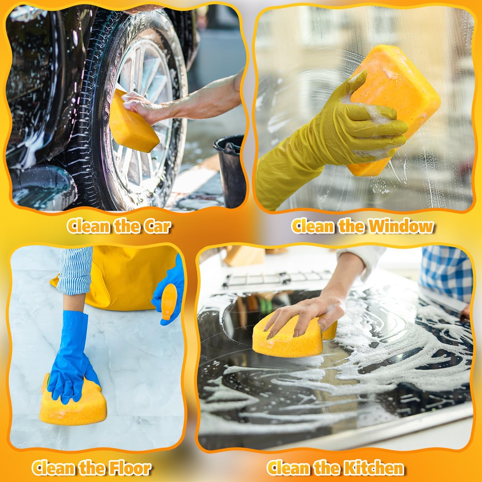 36 Pcs Large Sponges Bulk 7.5 x 5.5 x 1.9 Inch Grouting Car Wash Foam Cleanin…