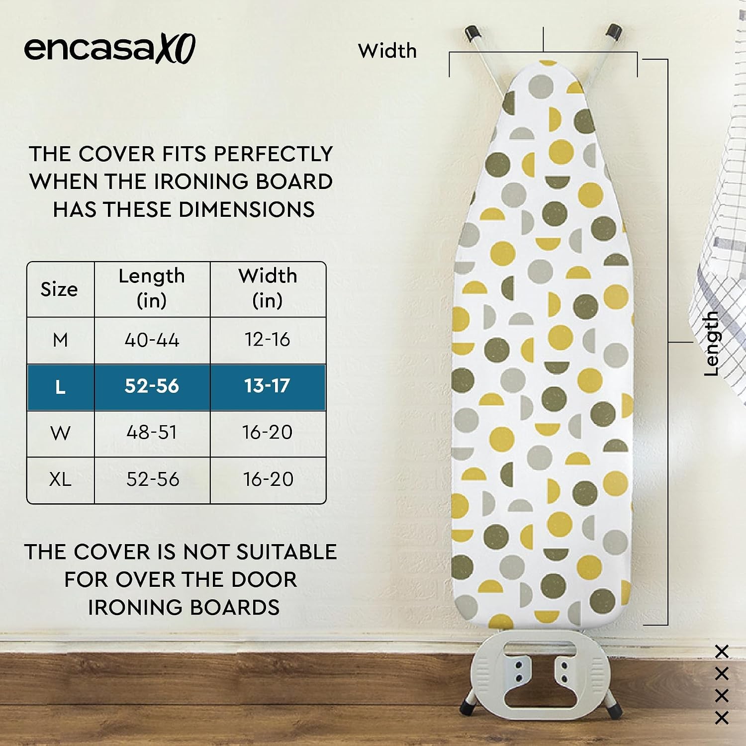 Large Daisy Blue Thick Felt Ironing Board Cover and Pad Scorch Resistant 54×15