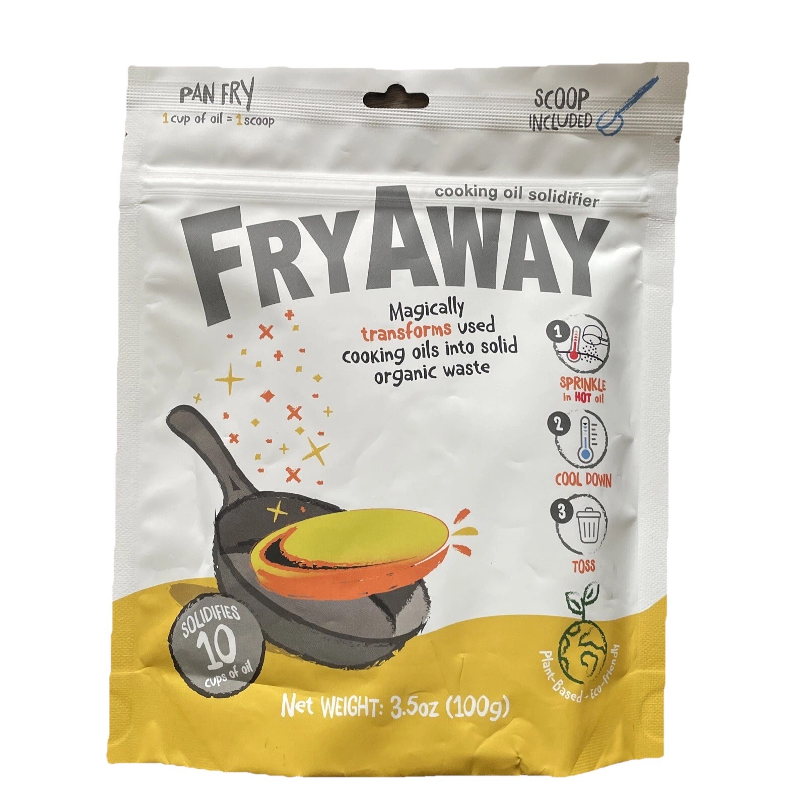 FryAway 3.5oz (100g) Cooking Oil Solidifier – Easy & Mess-Free Oil Disposal