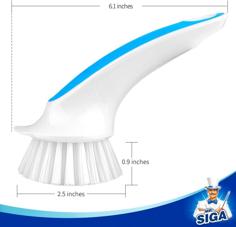 Pot and Pan Cleaning Brush, Dish Brush for Kitchen, Lake Blue, Pack of 2