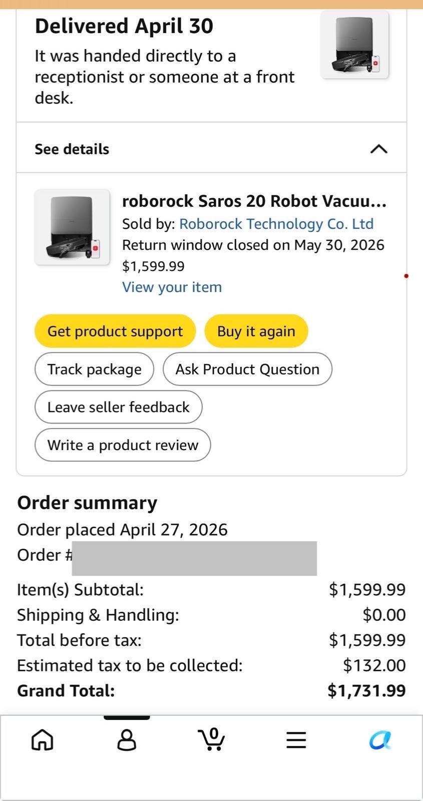 Unopened Brand New Roborock Saros 20 – No Sales Tax