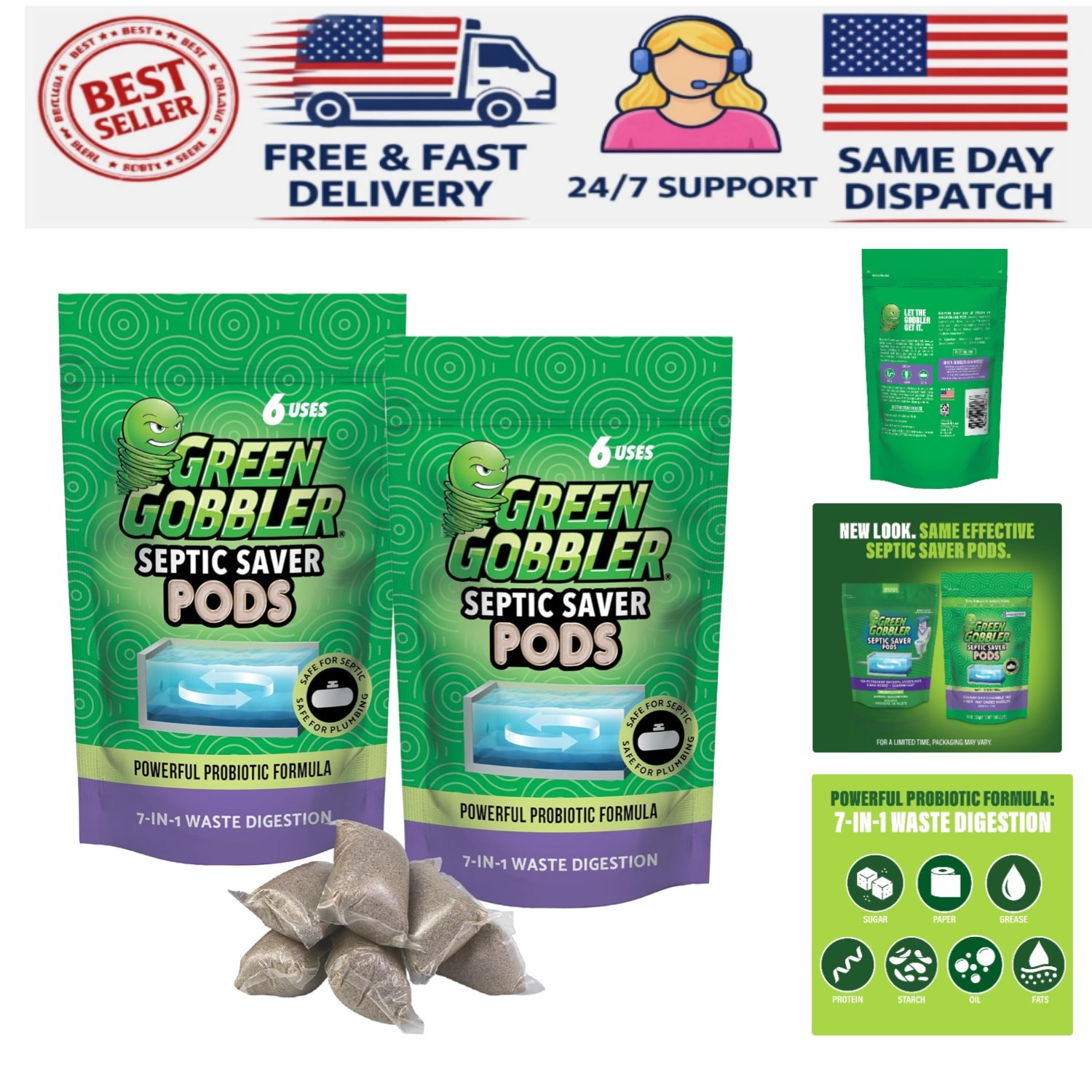 Biodegradable Septic Tank Treatment Pods – 12 Count for Hassle-Free Maintenance
