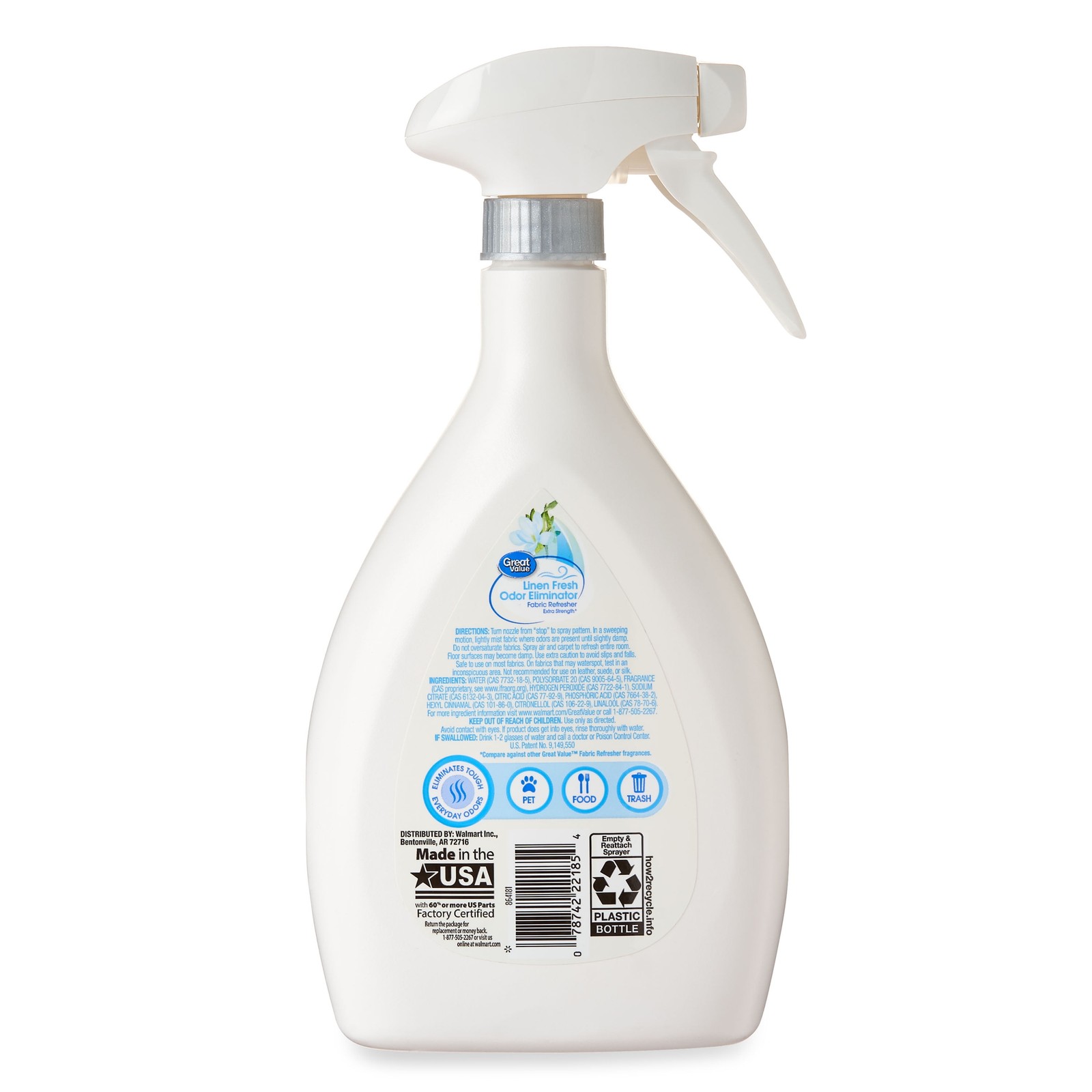 (4 pack) Great Value Fabric Air Refresher, Fresh Linen, 27 fl oz